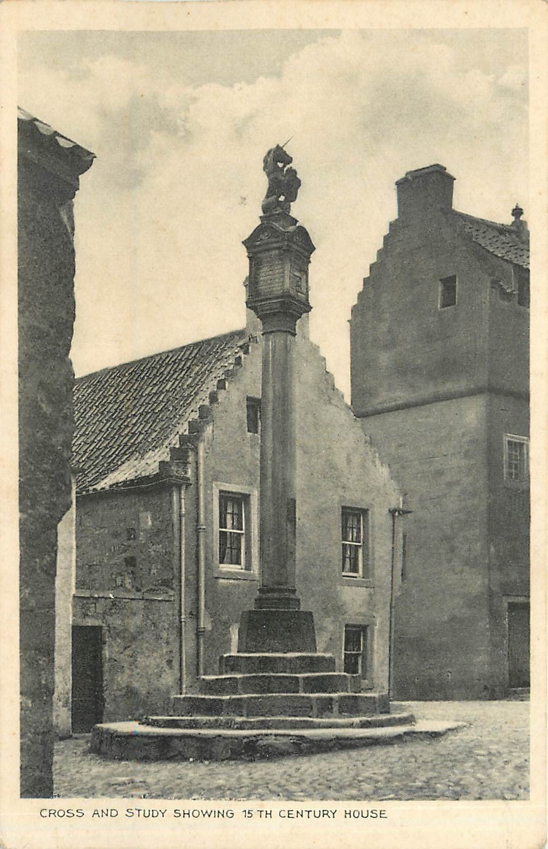 CPA Cross and Study Showing 15th Century House
