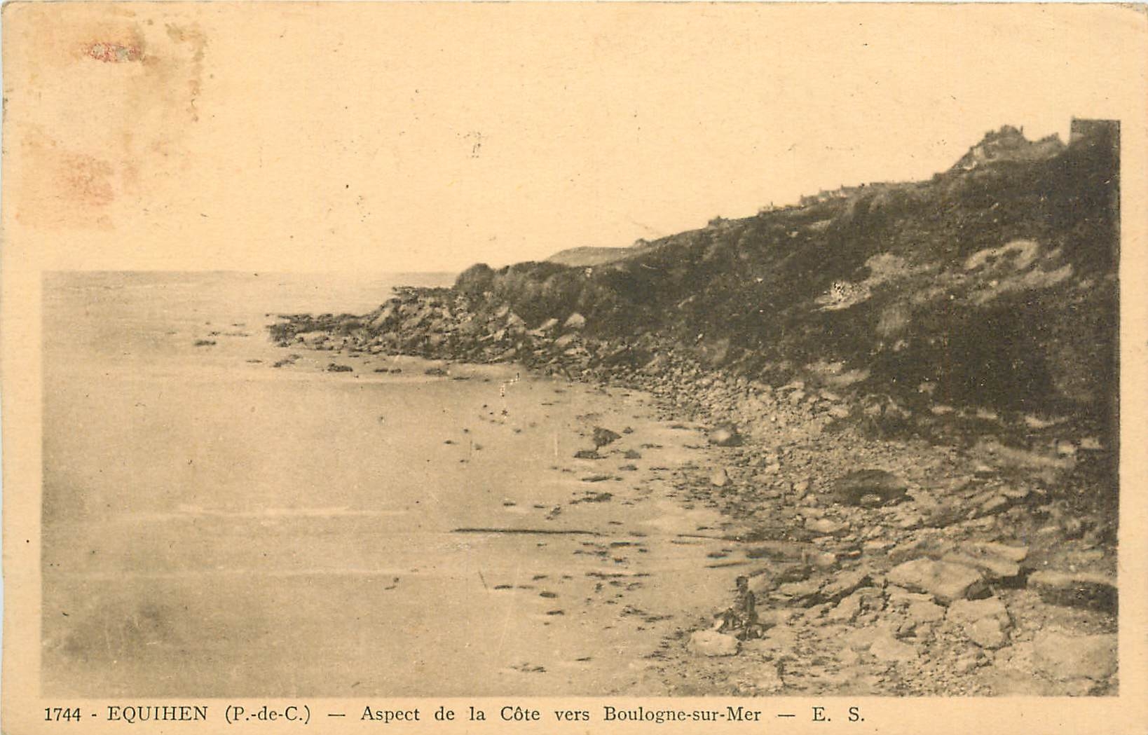CPA Equihen P de C Aspect de la Cote vers Boulogne sur Mer