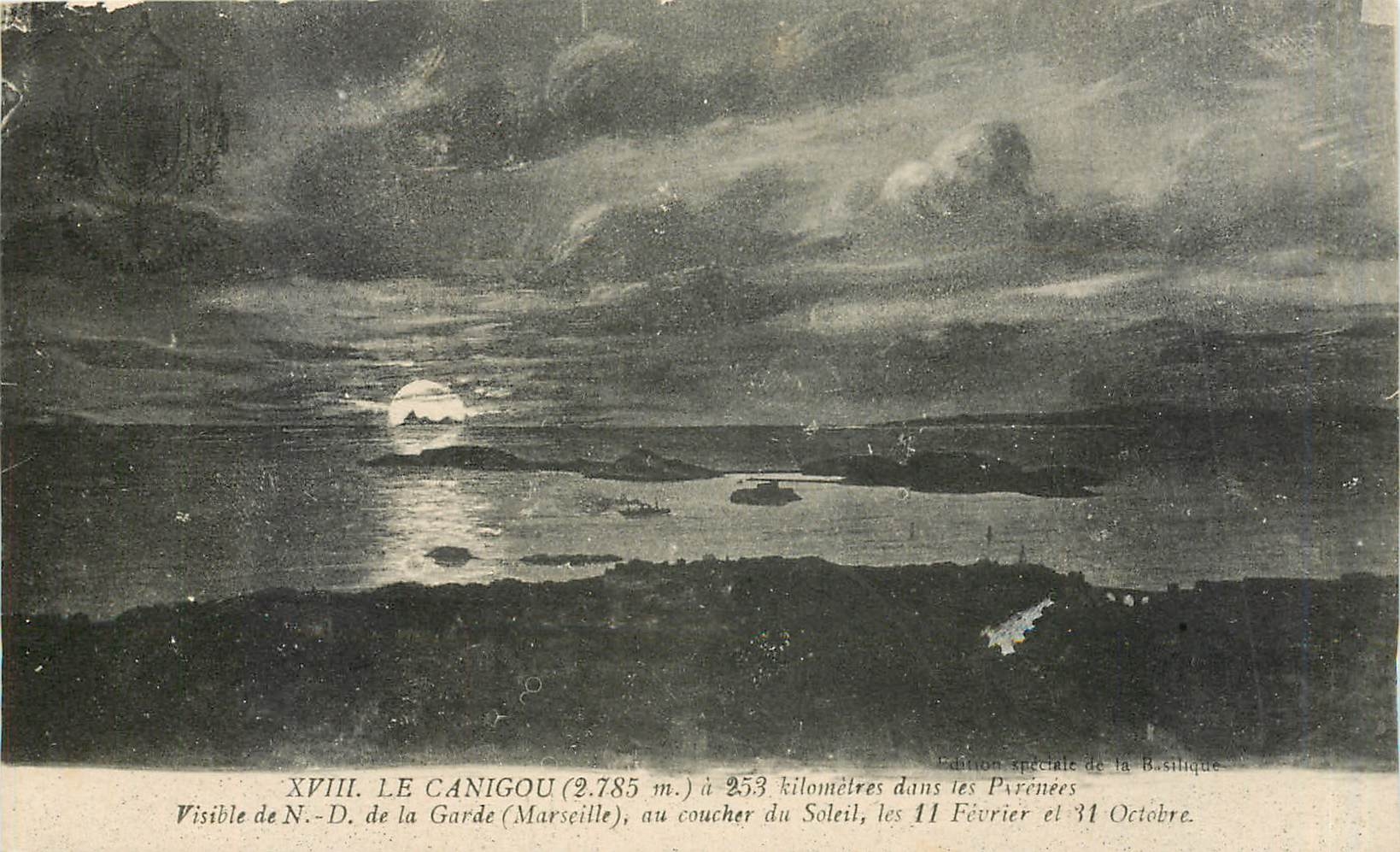 CPA Le Canigou ND de la Garde Marseille au coucher du Soleil 