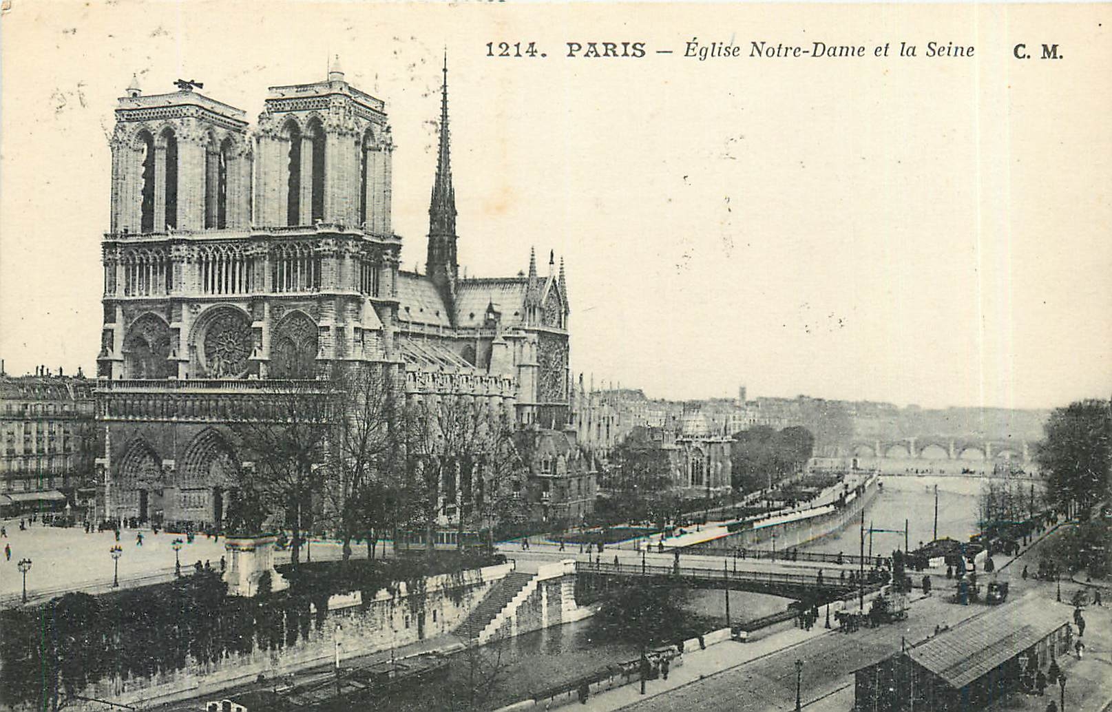 CPA Paris Eglise Notre Dame et la Seine