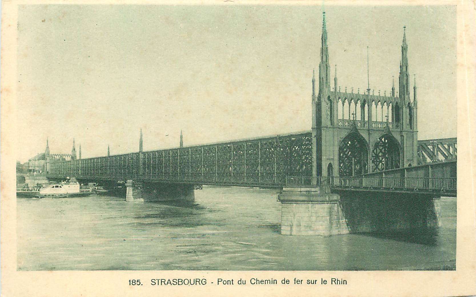 CPA Strasbourg Pont du Chemin de fer sur le Rhin 