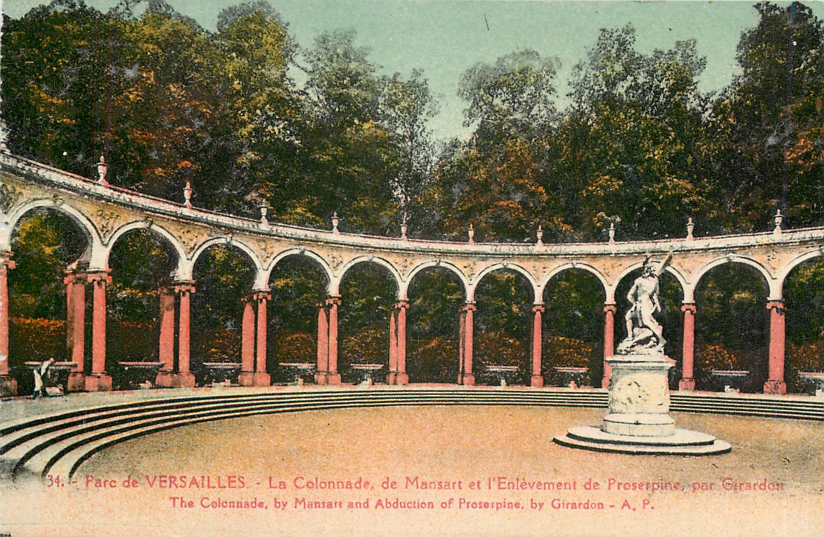 CPA Parc de Versailles La Colonnade de Mansart et l'Enlevement de Proserpine