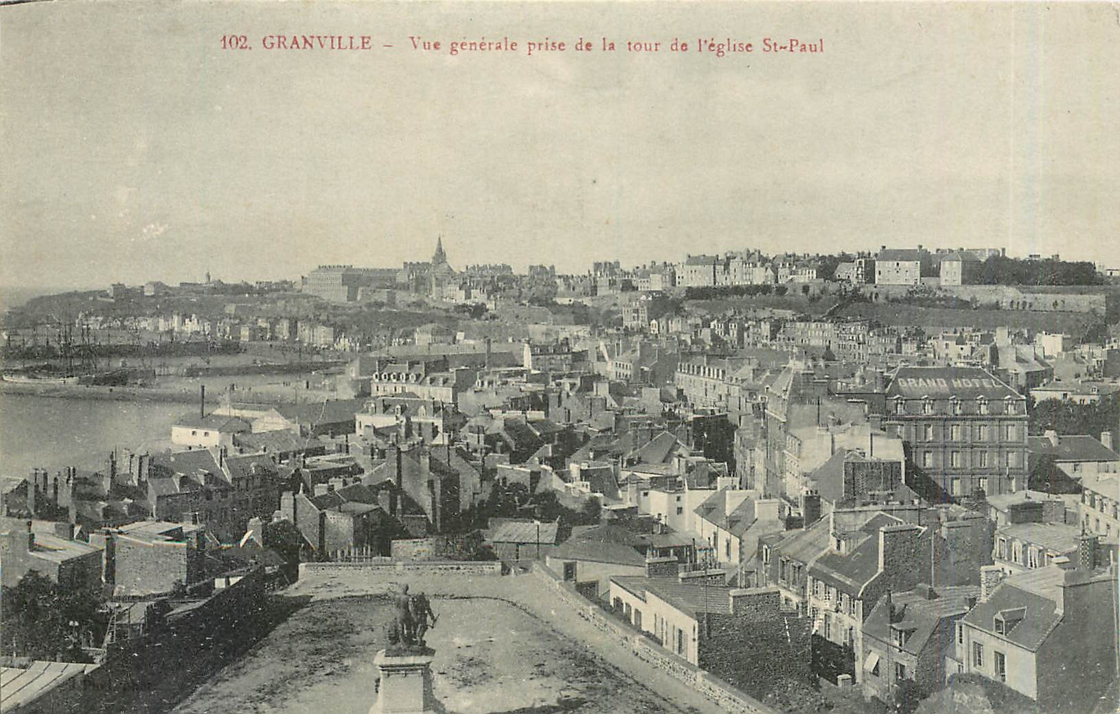CPA Granville Vue generale prise de la tour de l'Eglise St Paul