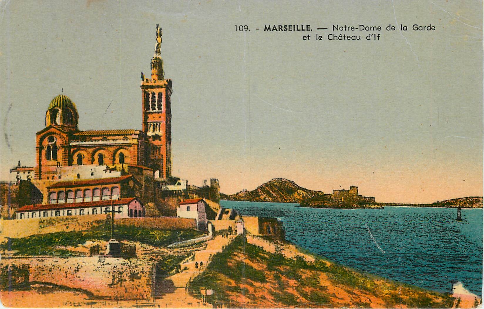 CPA Marseille_Notr-Dame de la Garde et le Château d'If