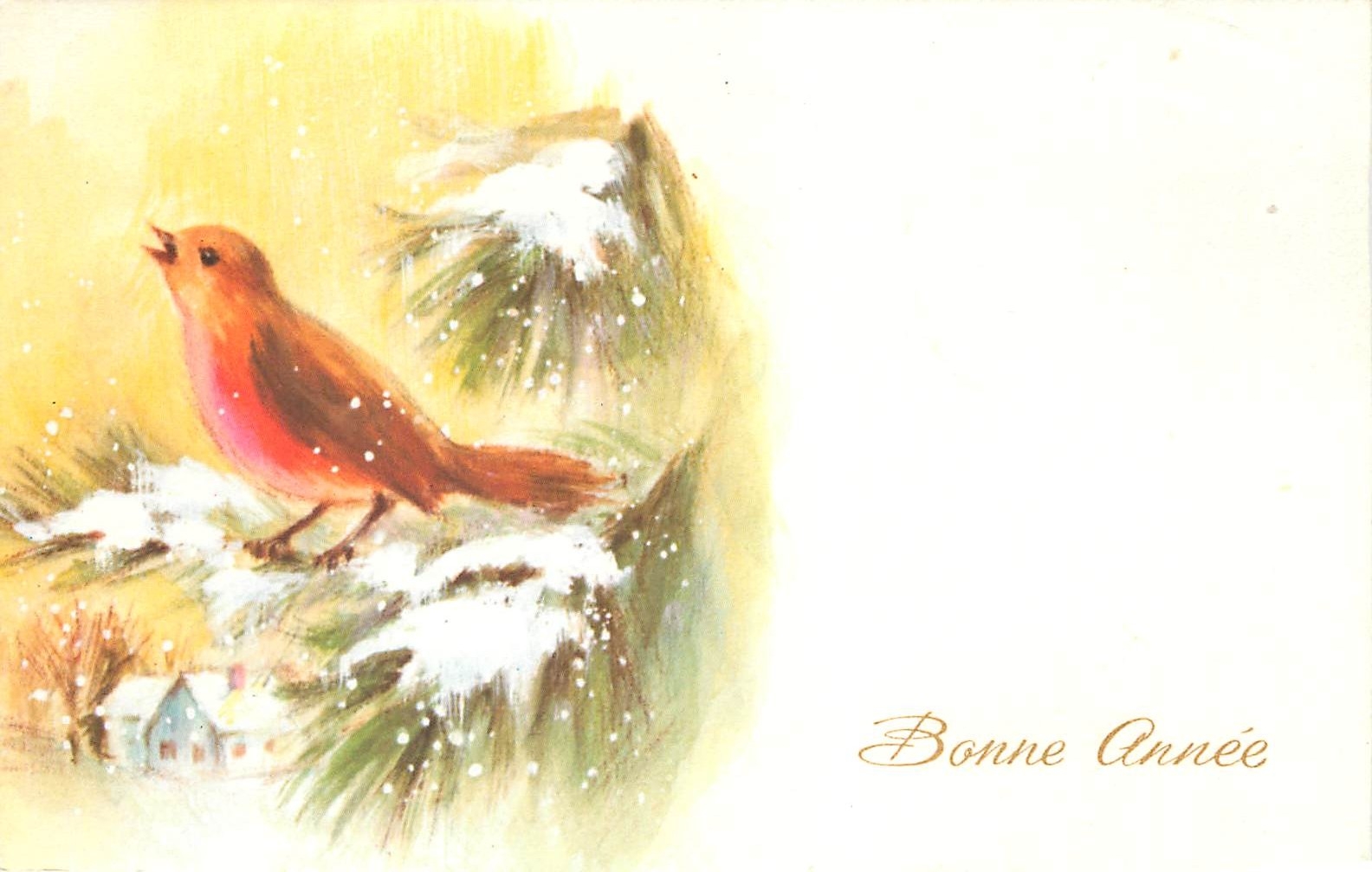 CPABonne annee Oiseau