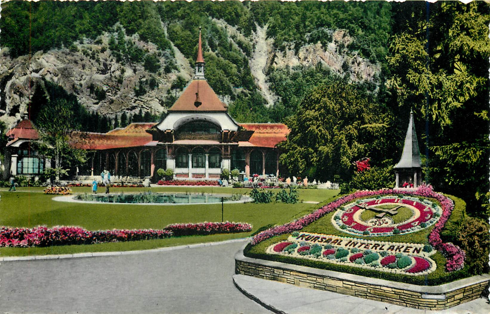 CPM Interlaken - Kursaal mit Blumenuhr
