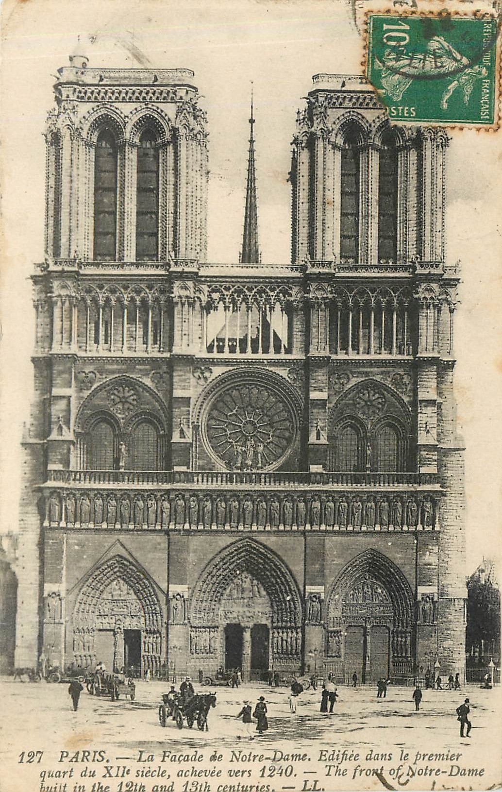 CPA PARIS-La façade de notre dame Edifiée dans le premier