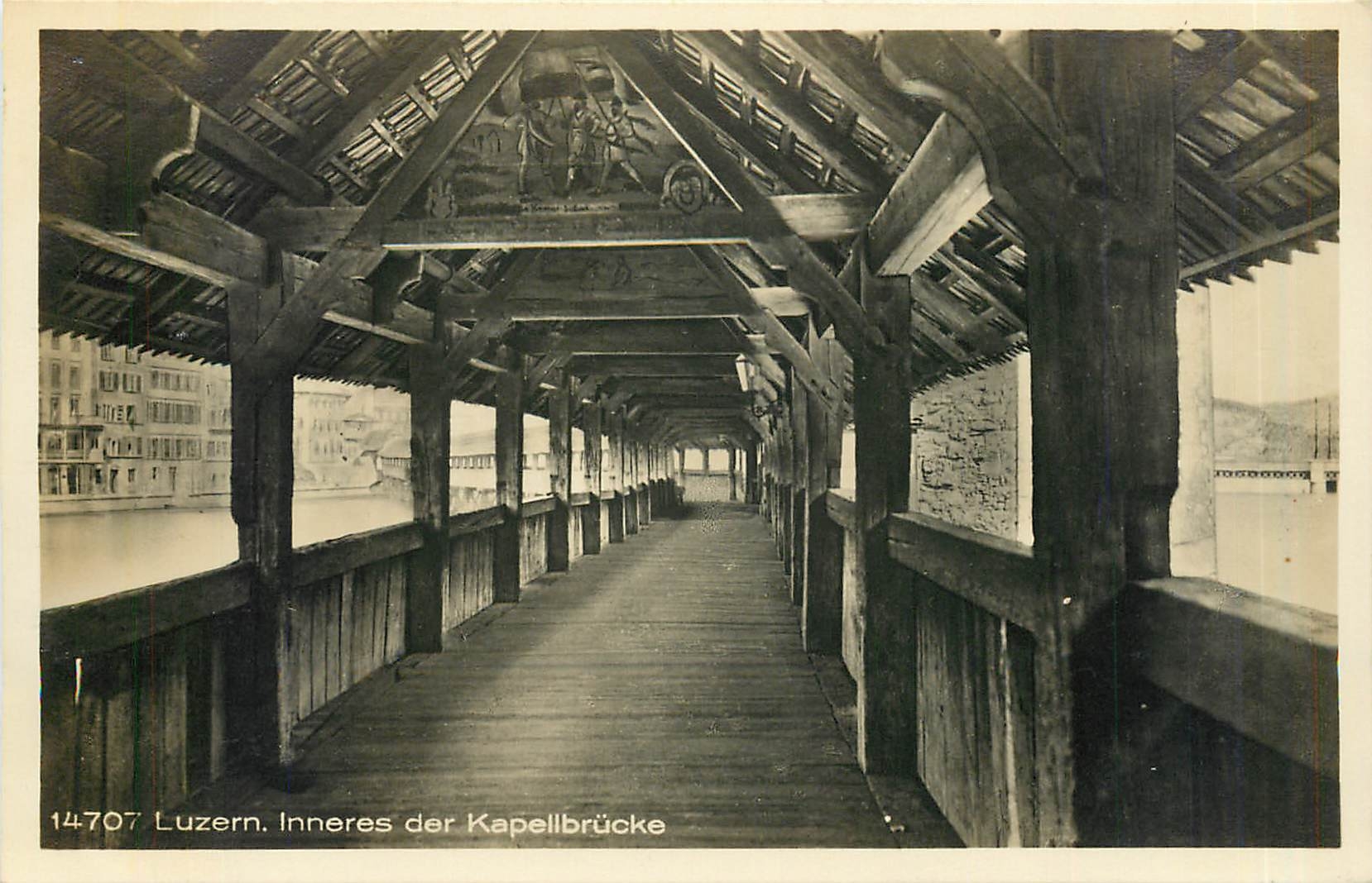 CPA luzern Inneres des Kapellbrucke