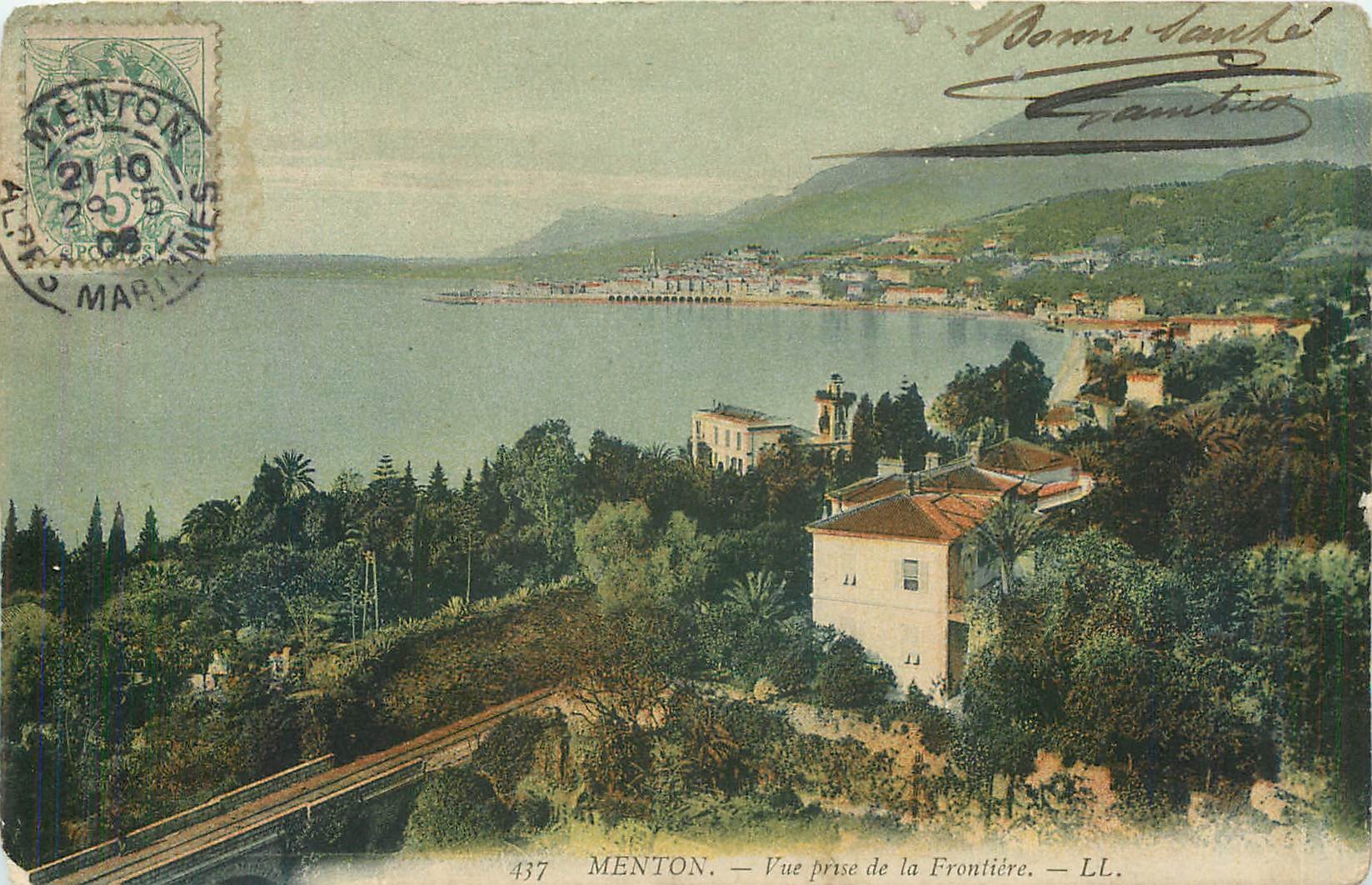 CPA MENTON-Vue prise de la Frontiere