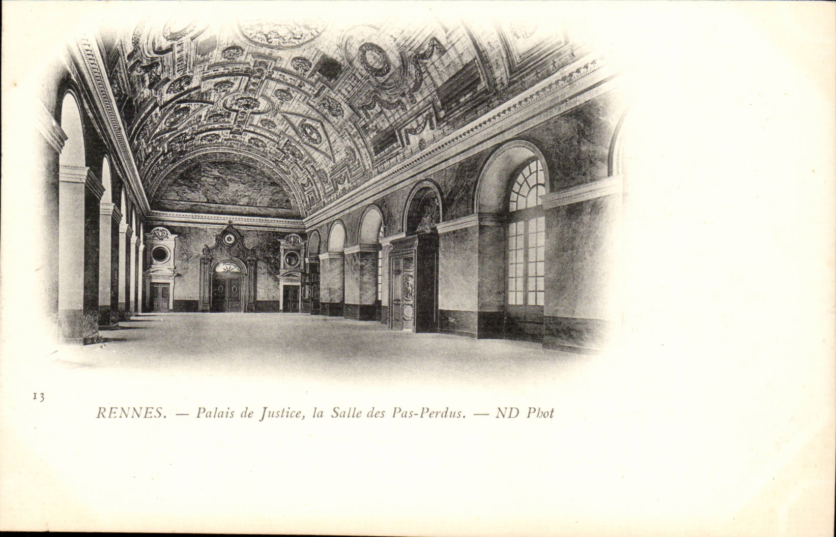 Rennes - Palais de Justice la Salle des Pas-Perdus - CPA 