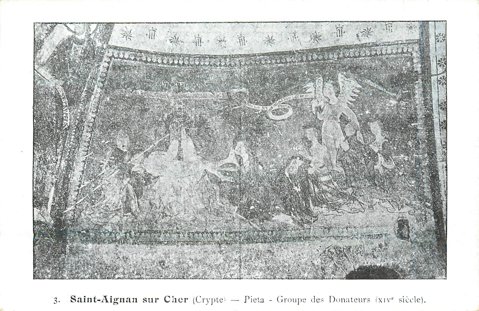 CPA Saint Aignan sur Cher Crypte Pieta Groupe des Donateurs 