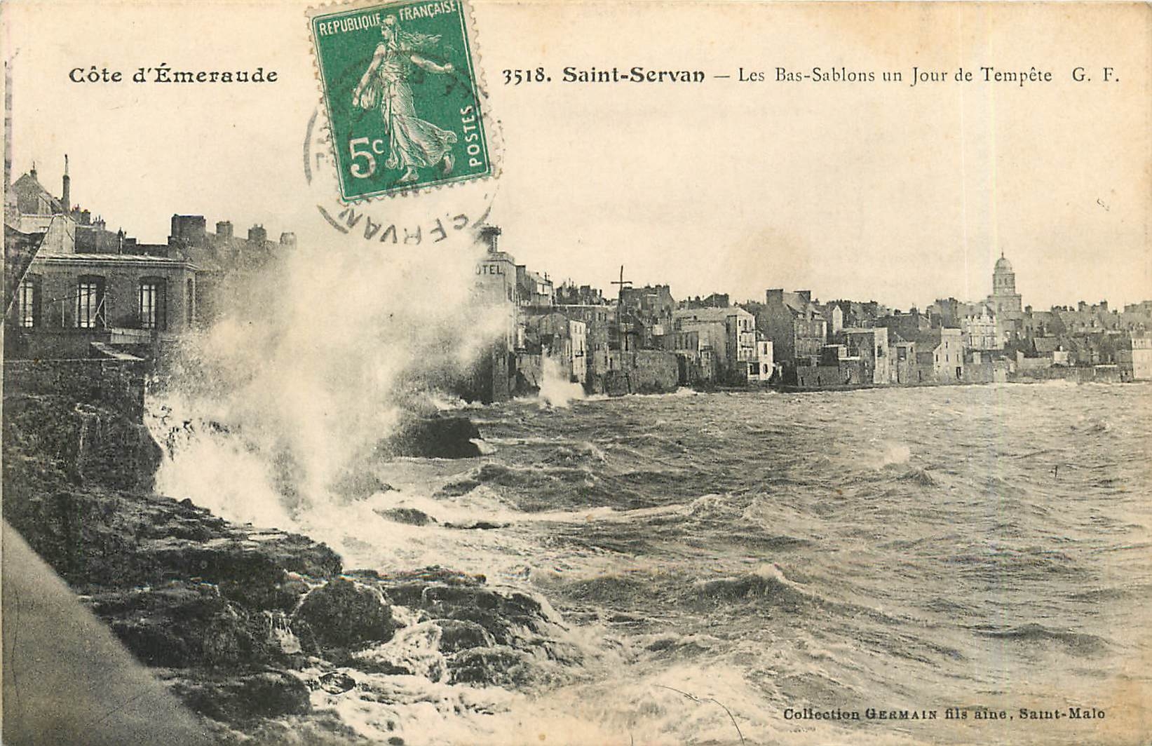 CPA Saint Servan Les Bas Sablons un Jour de Tempete