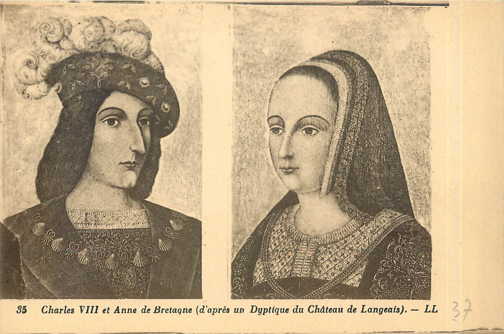 CPA Charles VIII et Anne de Bretagne d'Apres un Dyptique du Chateau de Langeais