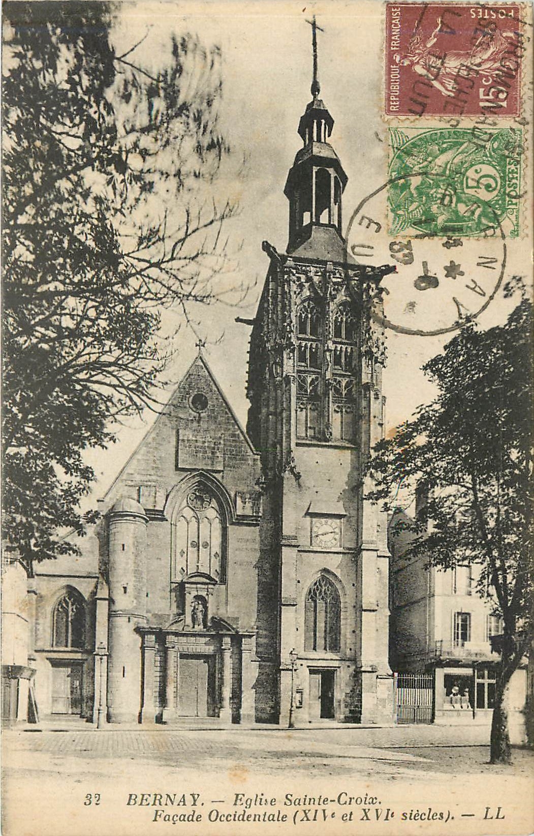 CPA Bernay Eglise Sainte Croix Facade Occidentale 