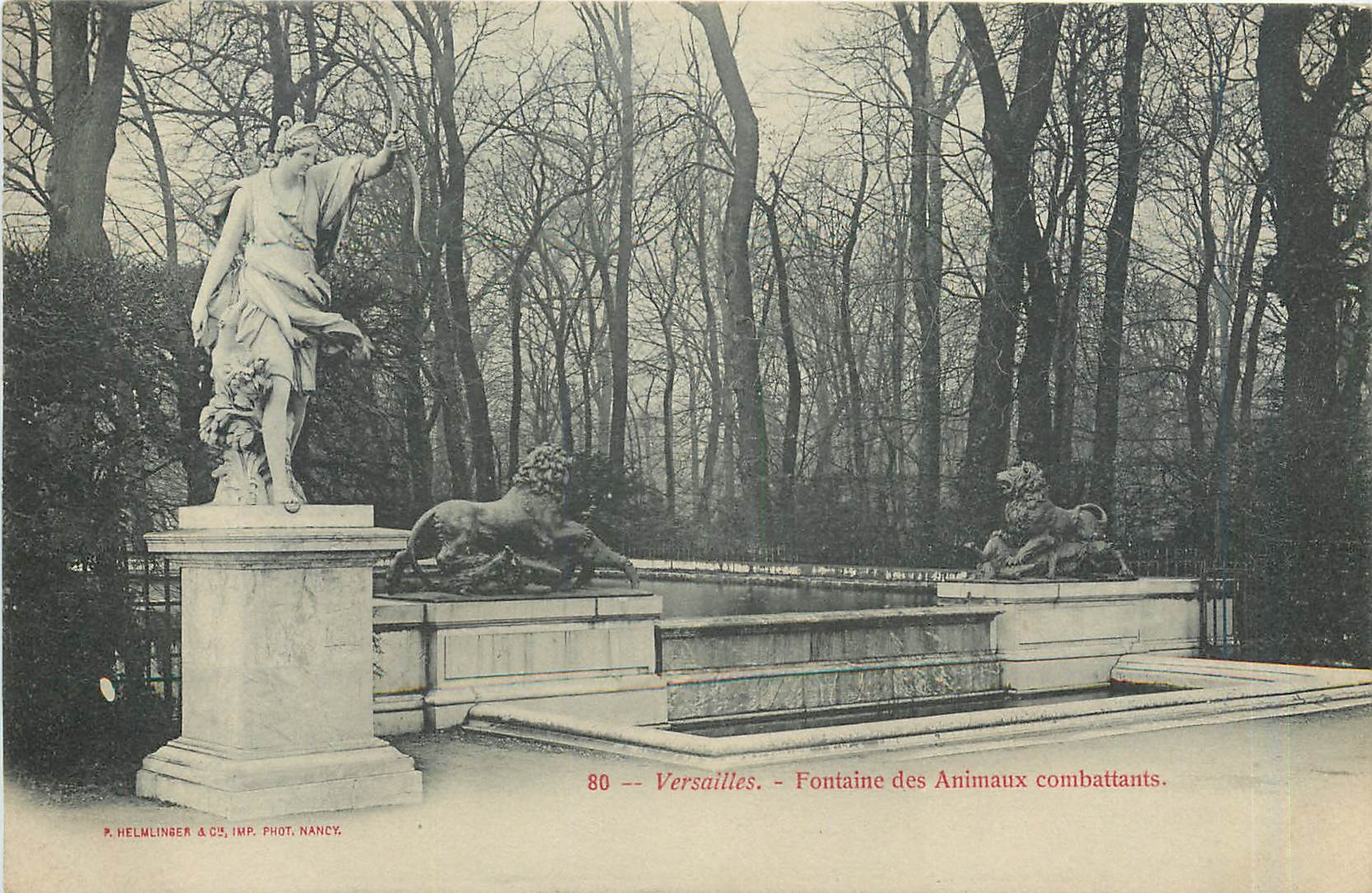 CPA Versailles Fontaine des Animaux Combattants 