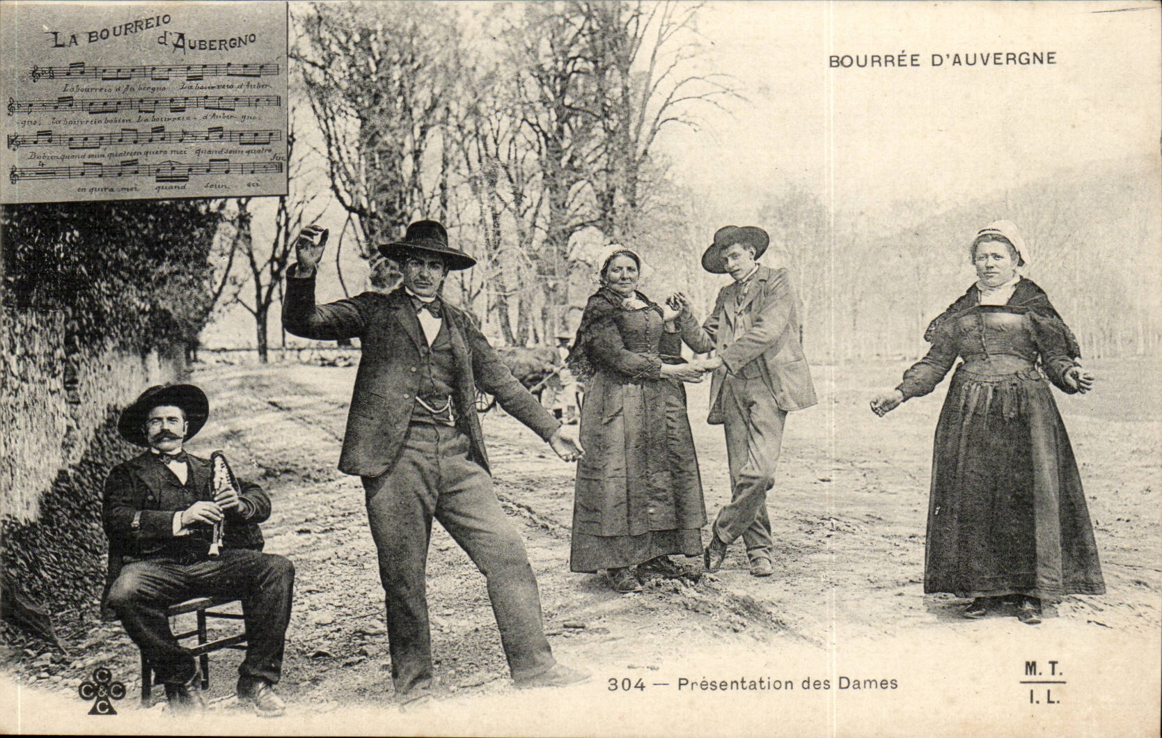 Bouree of Auvergne - Pesentation of the Ladies - Music - To dance - Instrument - CPA
