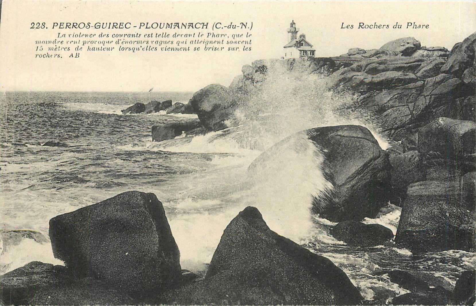 CPA PLOUMANAC'H-Tempete au Rocher du Diable