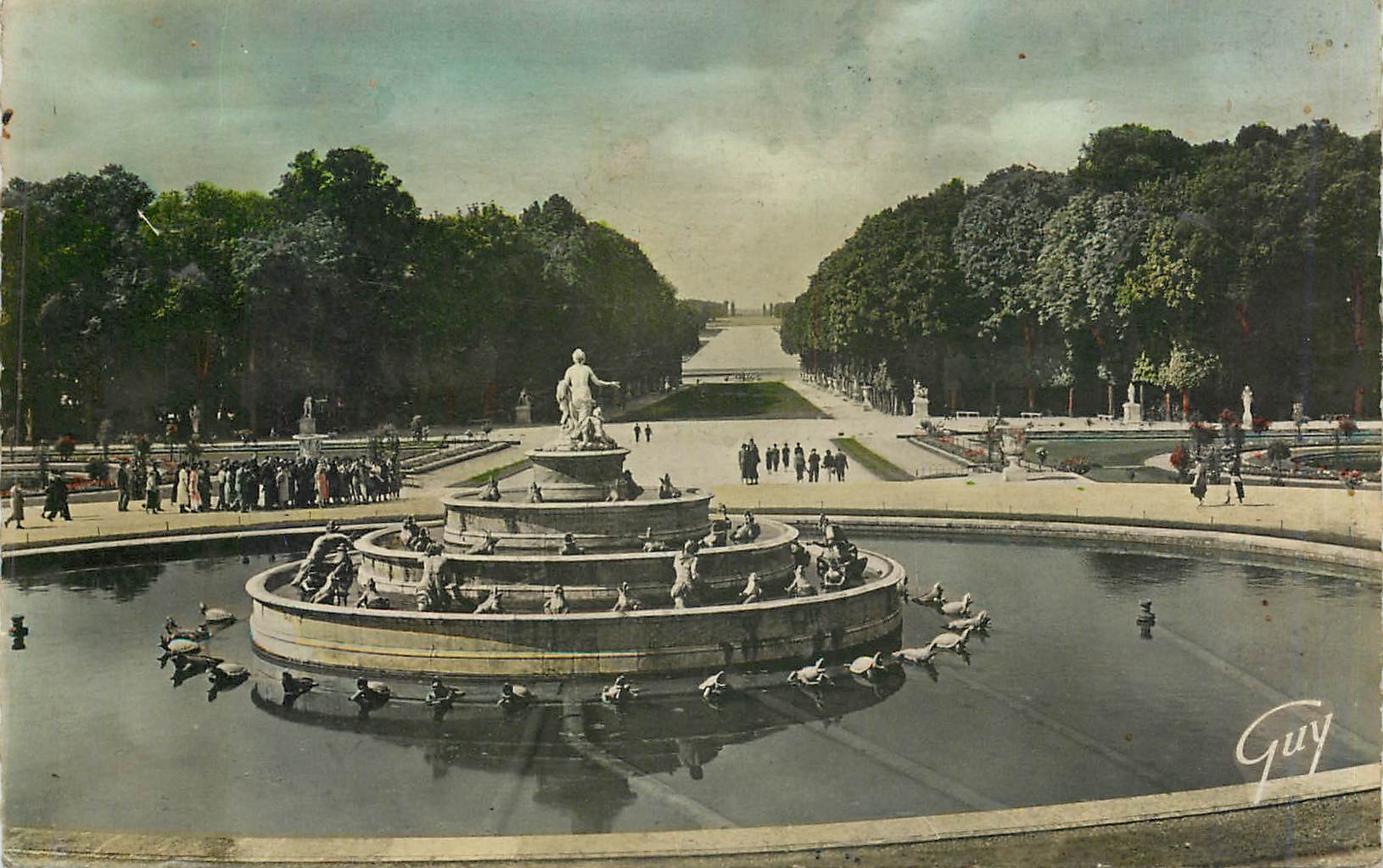 CPA VERSAILES ET SES MERVEILLES-Parc du Chateau. Le bassin de Latone-Le Tapis vert et le grand canal