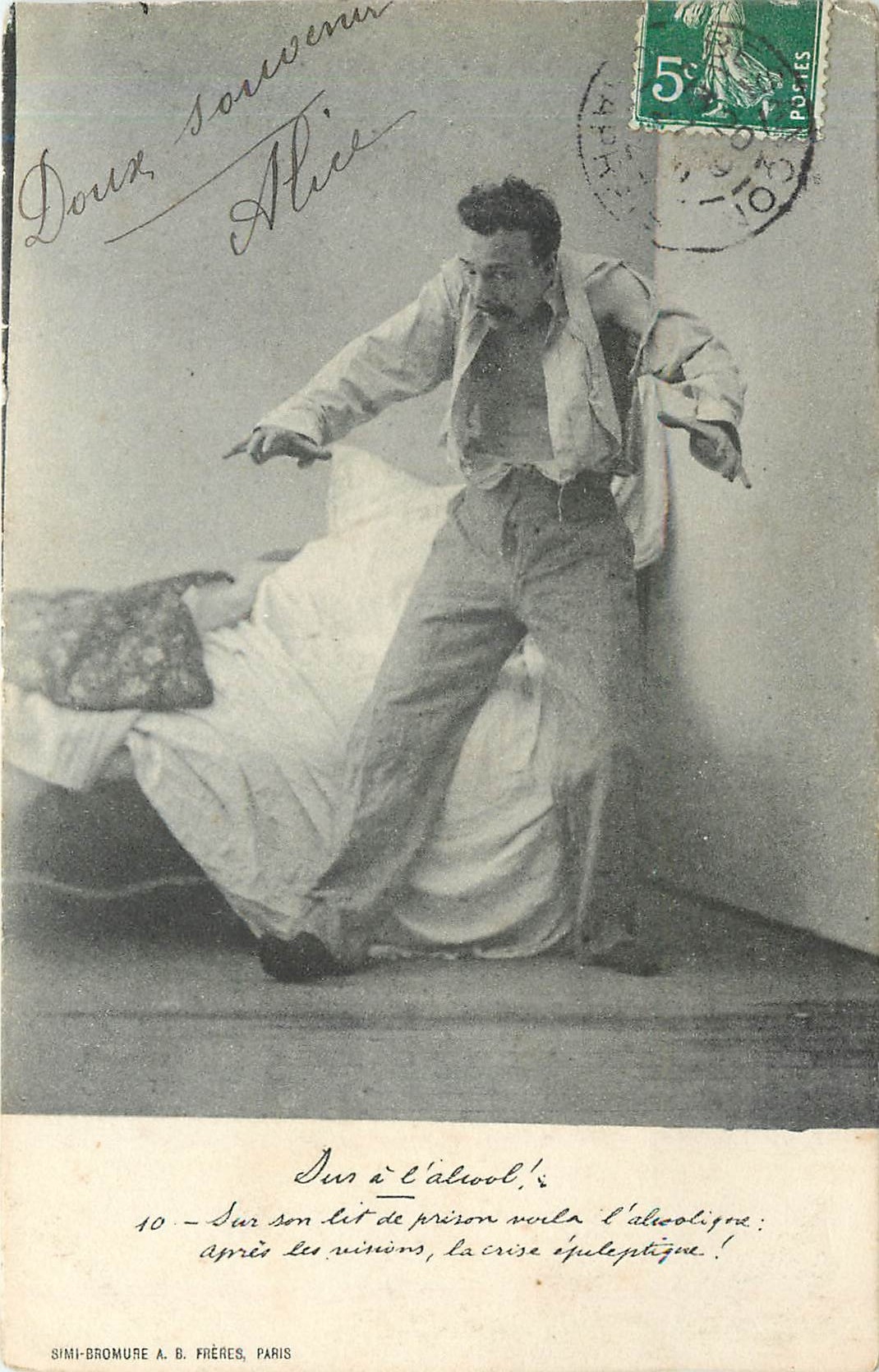 CPA omme Dur a l'alcool