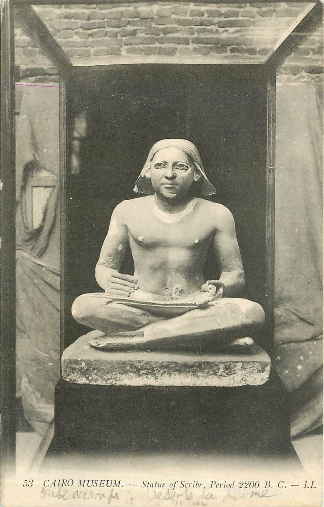 CPA CAIRO MUSEUM-Statue of Scribe  period 2200 B.C