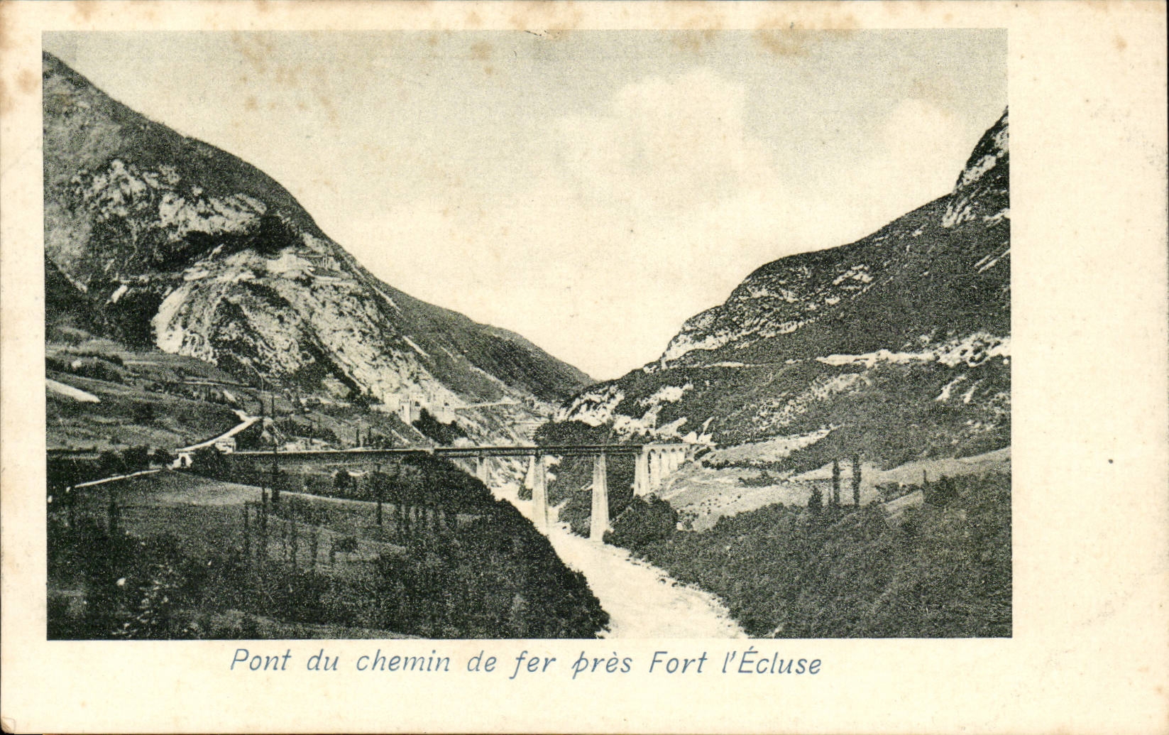 Pont du railroad close Fort the Lock - CPA