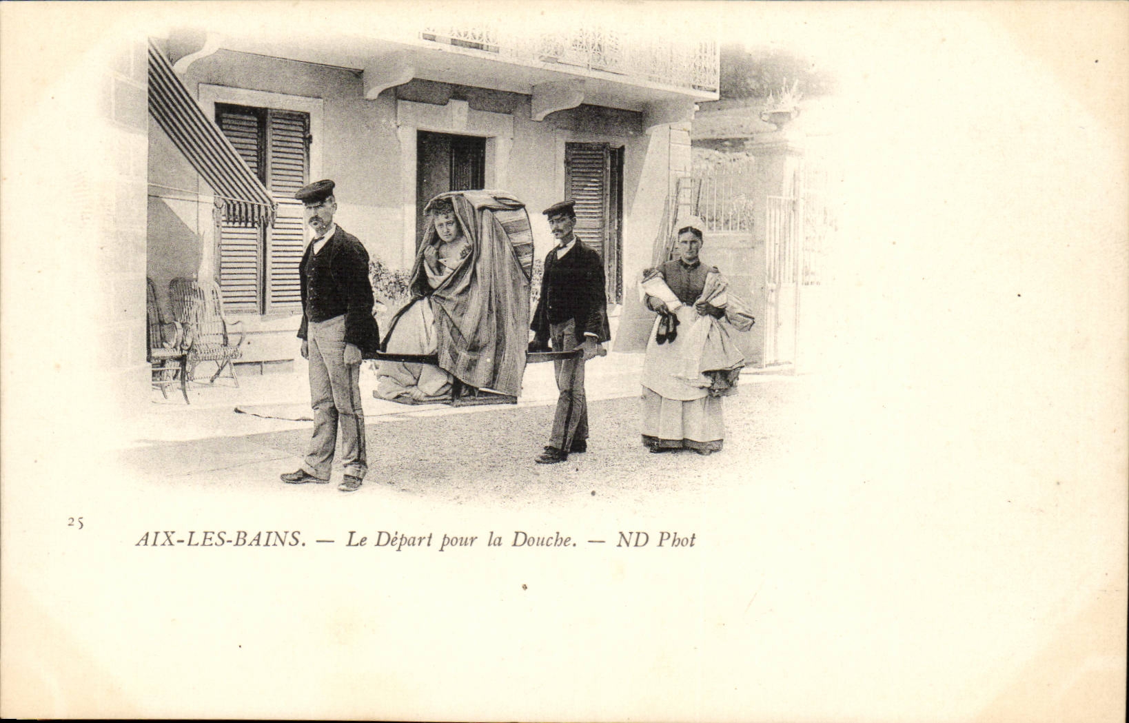 Aix les Bains - the Departure for the Shower - CPA