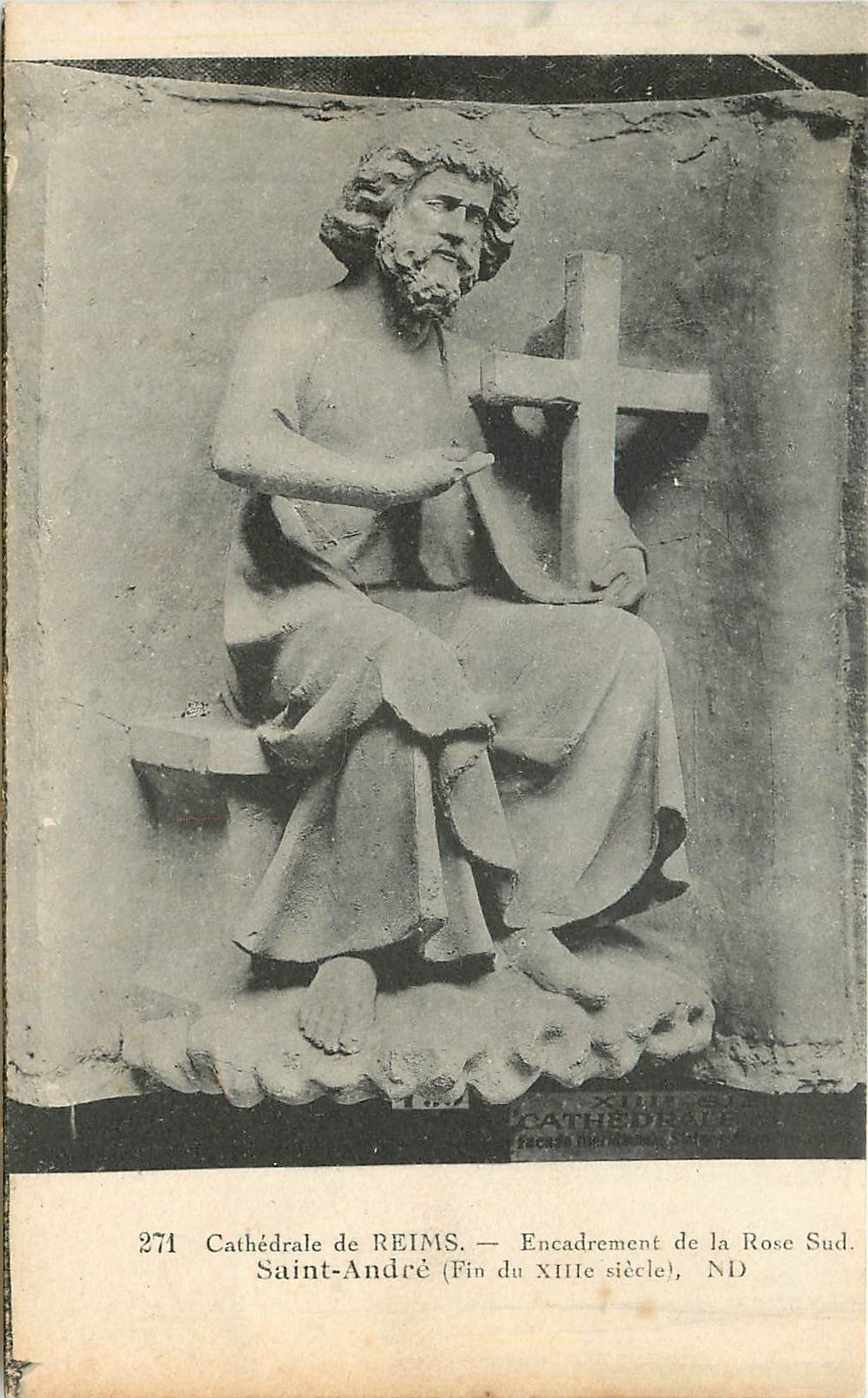 CPA Cathédrale de Reims - Encadrement de la Rose Sud Saint Andre