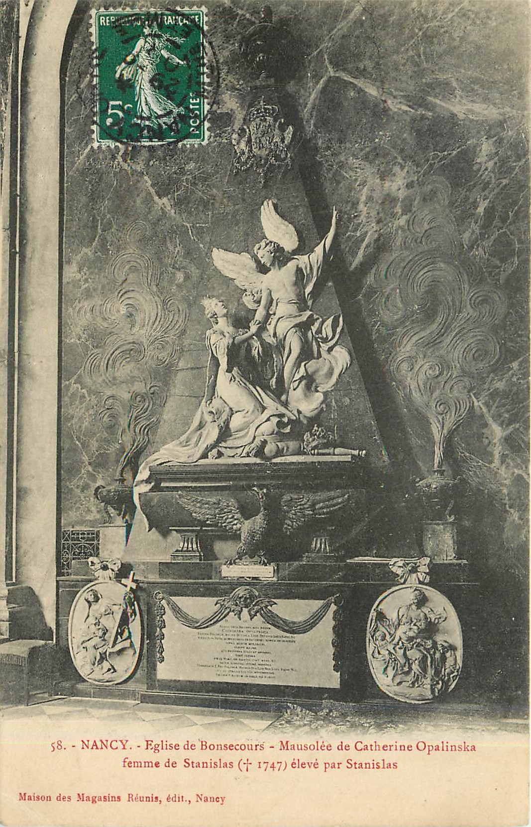 CPA Nancy Eglise de Bonsecours Mausolee de Catherine Opalinska femme de Stanislas 1747 eleve par Sta