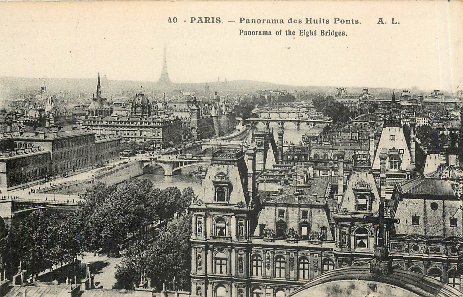 CPA Paris Panorama des huits Ponts 