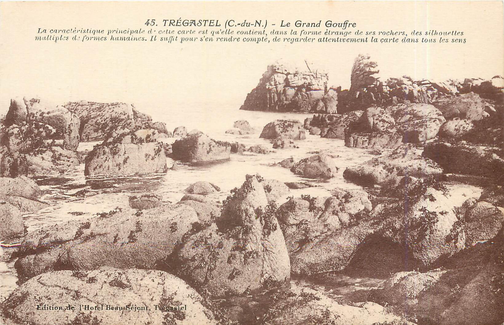 CPA Tregastel C du N le Grand Gouffre