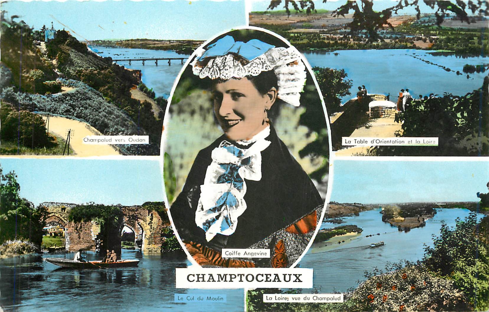 CPM Champtoceaux Champalud vers Oudond La table d'orientation et la Loire LA Loire