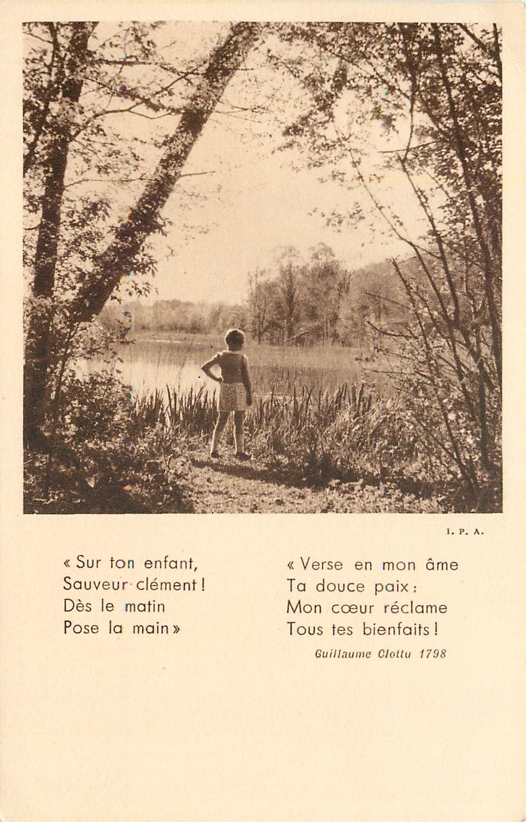 CPA Sur ton enfant sauveur clement des le matin pose la main verse en mon ame ta douce paix mon coeu