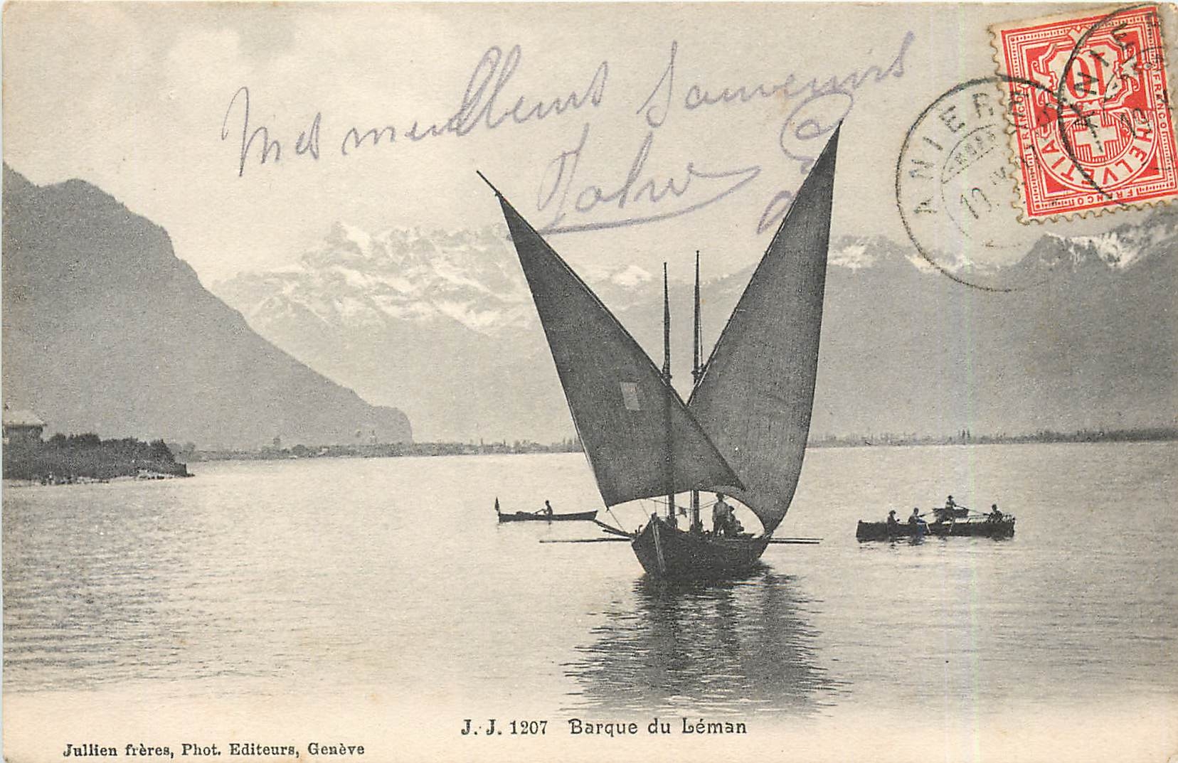 CPA Barque du Leman Bateau