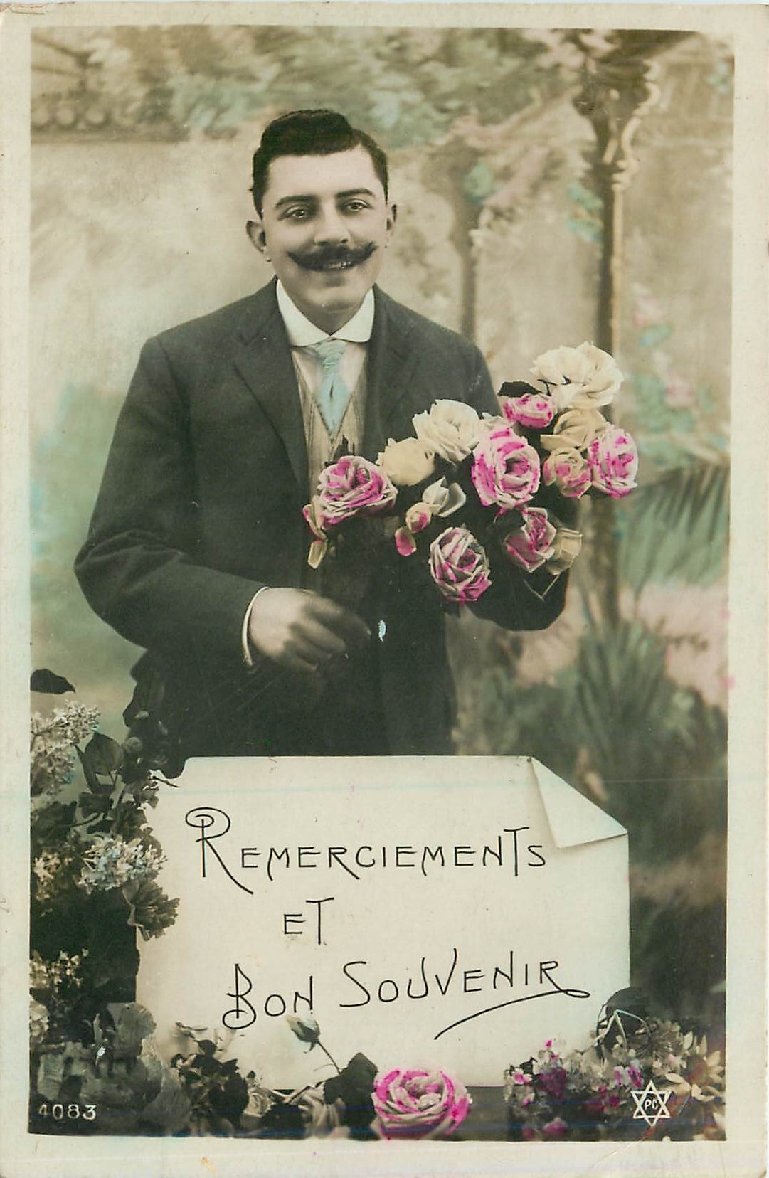 CPA Remerciements et bon souvenir Homme