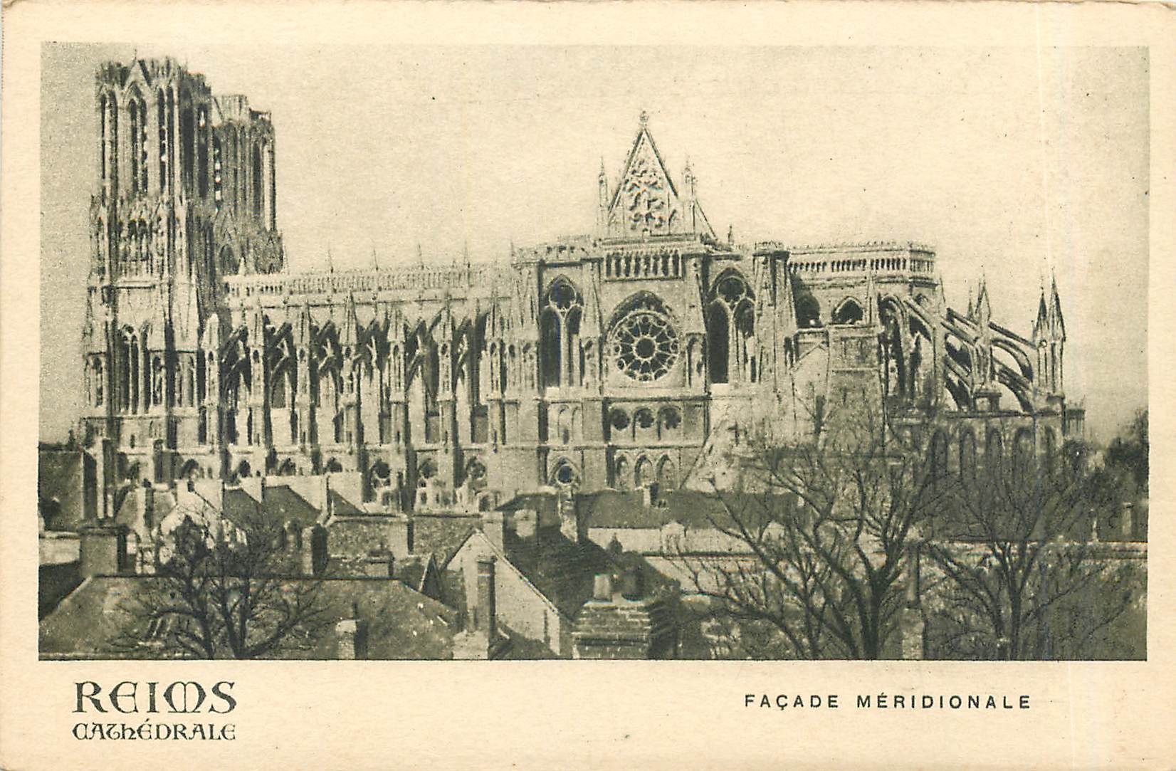 CPA Reims Cathedrale facad meridoinale 