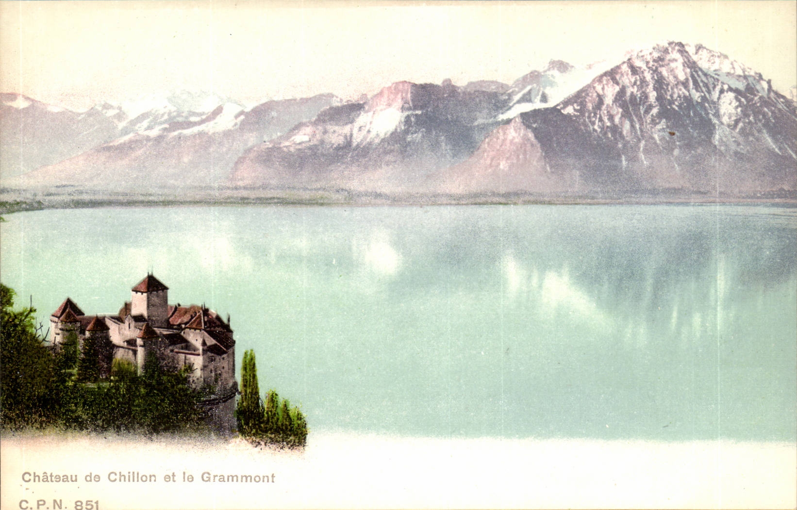 Switzerland CPA Castle of Chillon and Grammont