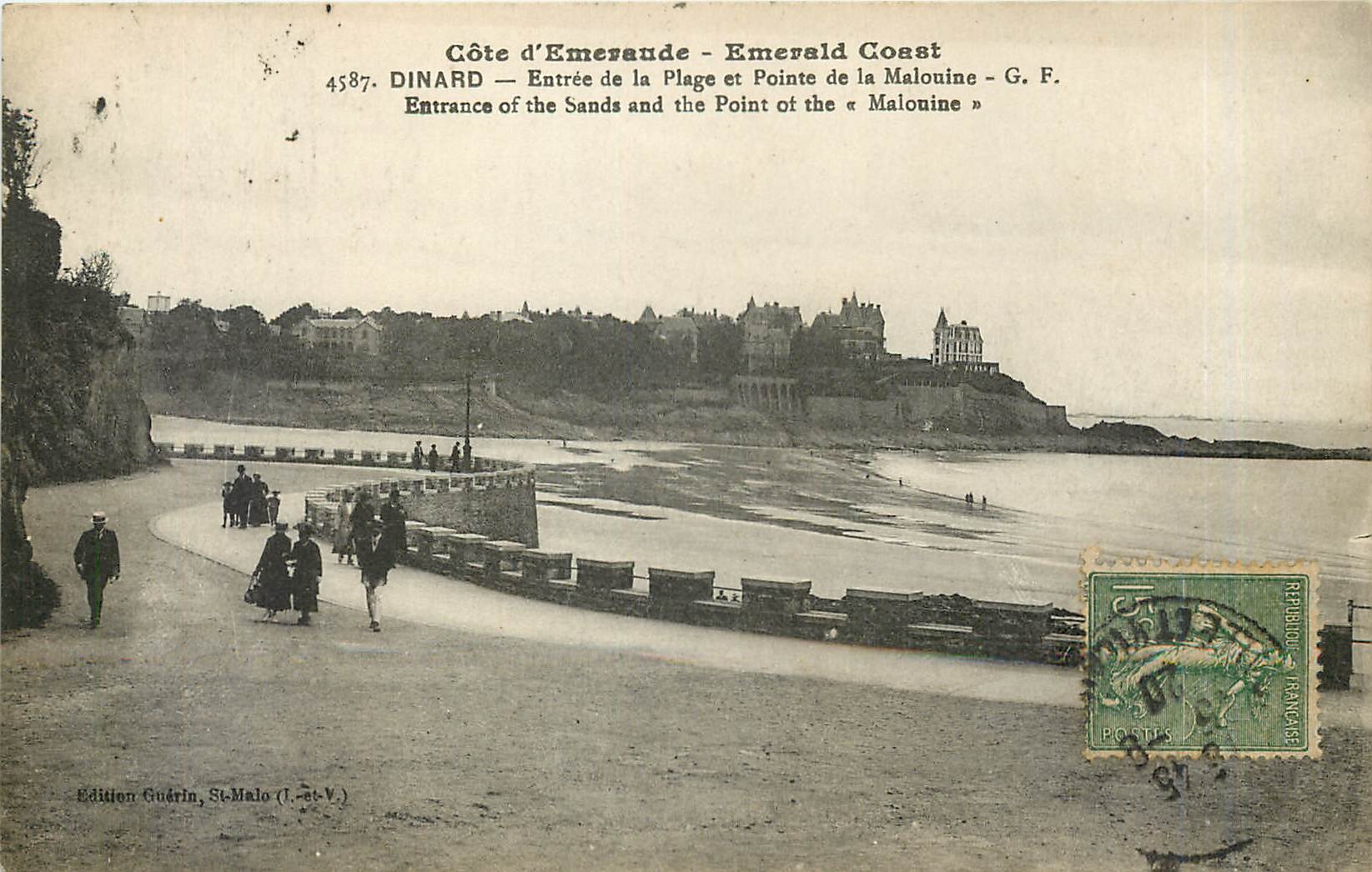 CPA Dinard Entree de la Plage et Pointe de la Malouine 