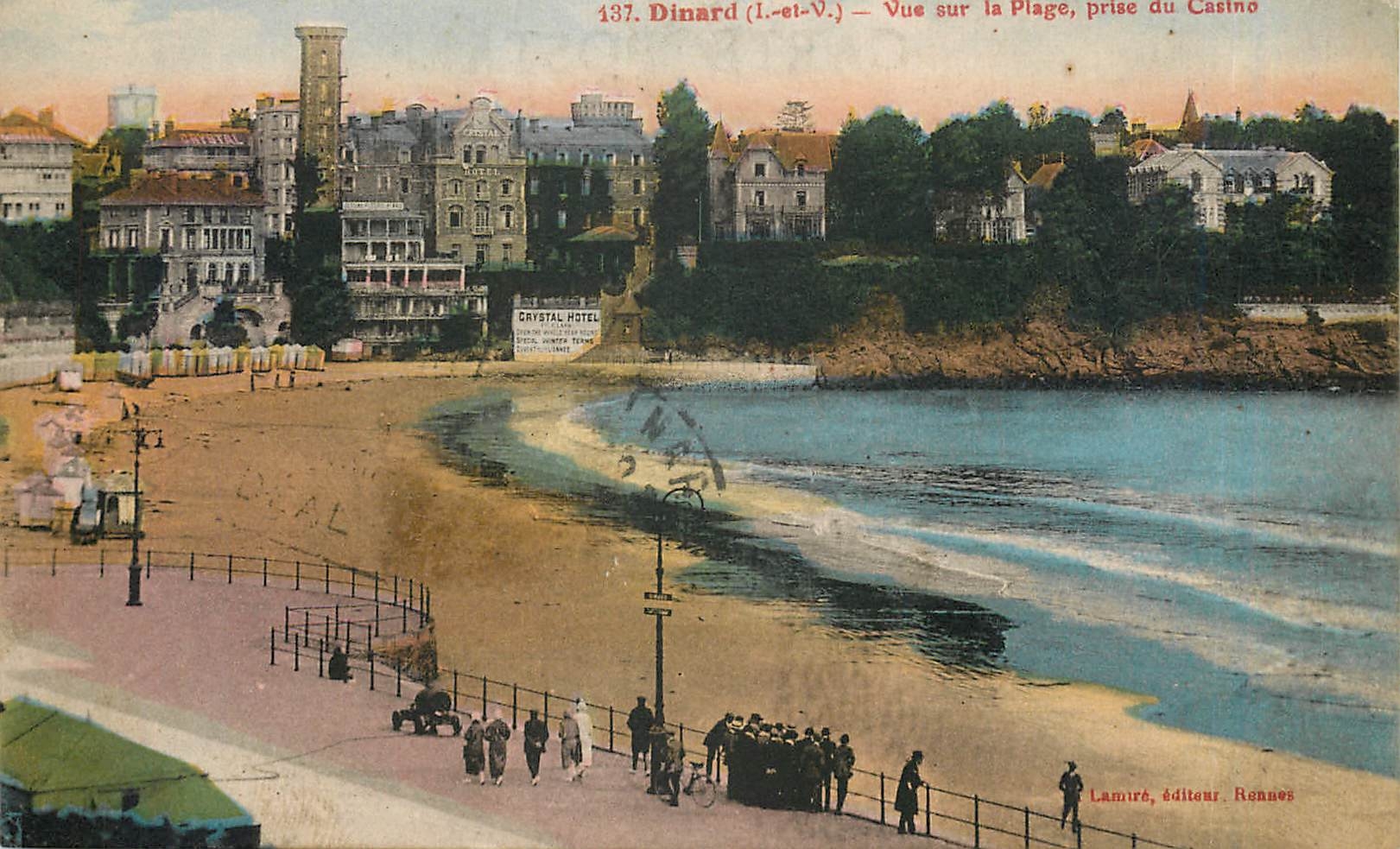 CPA Dinard L et V Vue sur la Plage prise du Casino 