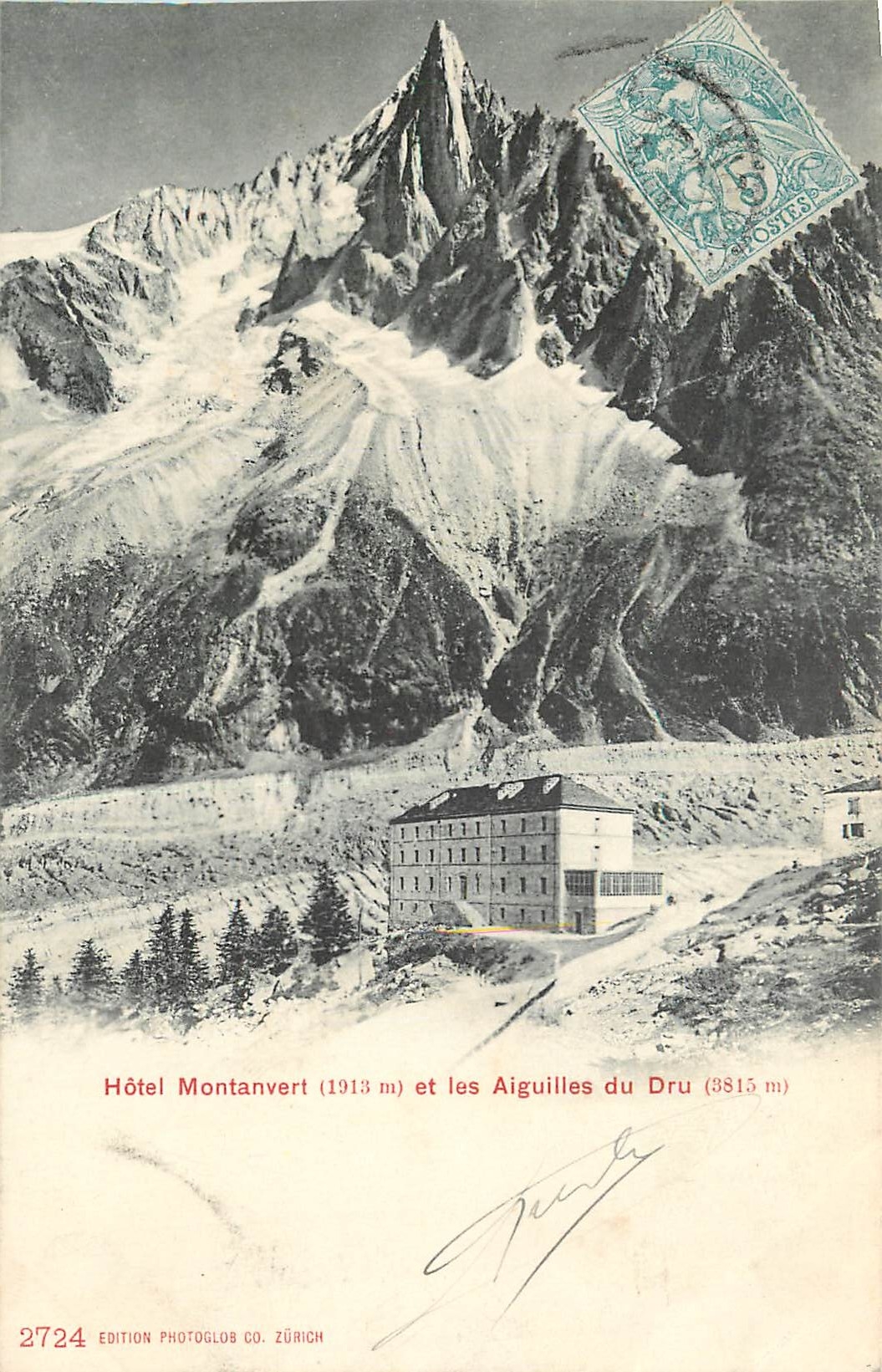 CPA Hotel Montanvert et les Aiguilles du Dru 