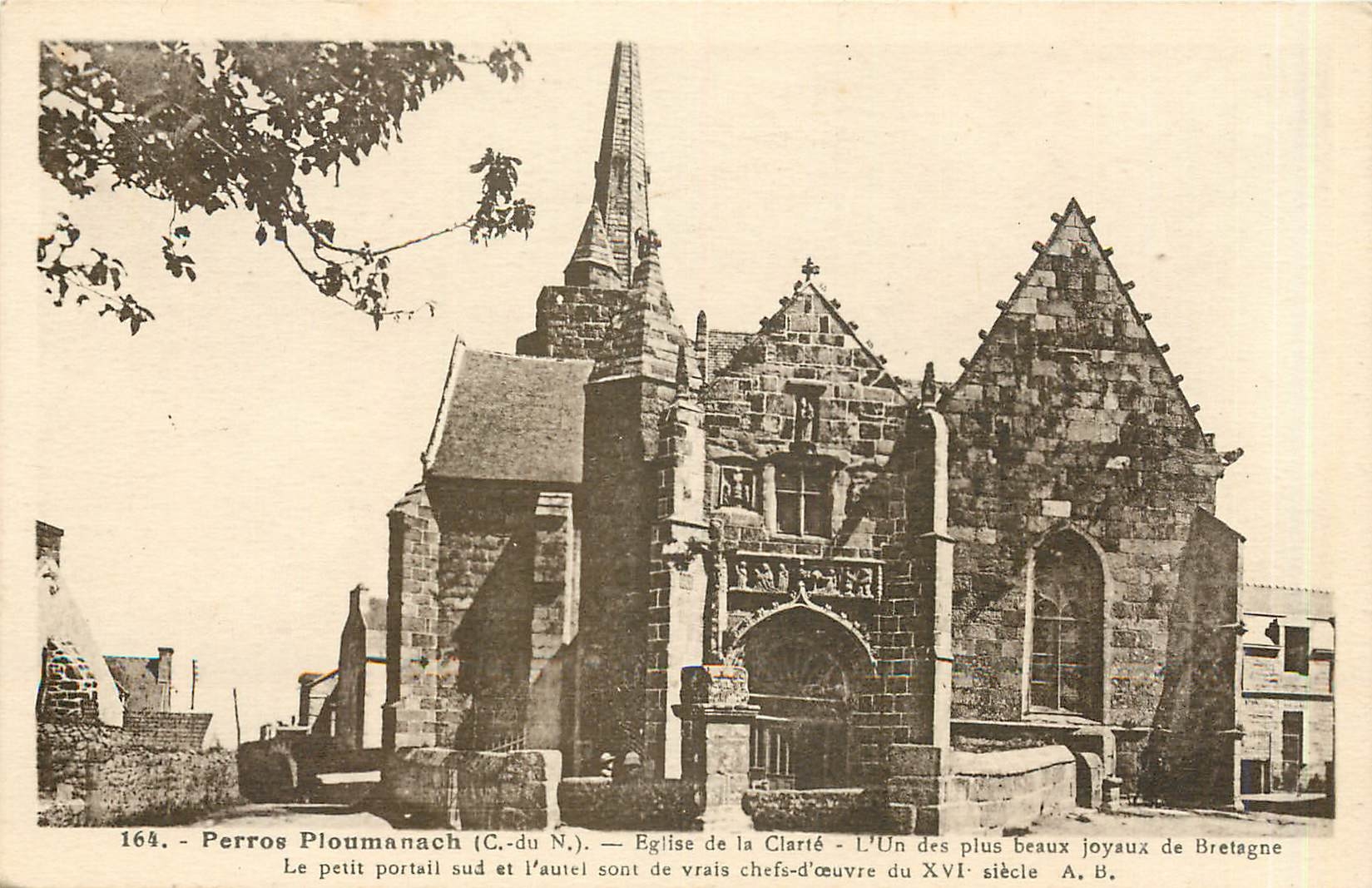 CPA Perros Ploumanach C du N Eglise de la Clarte