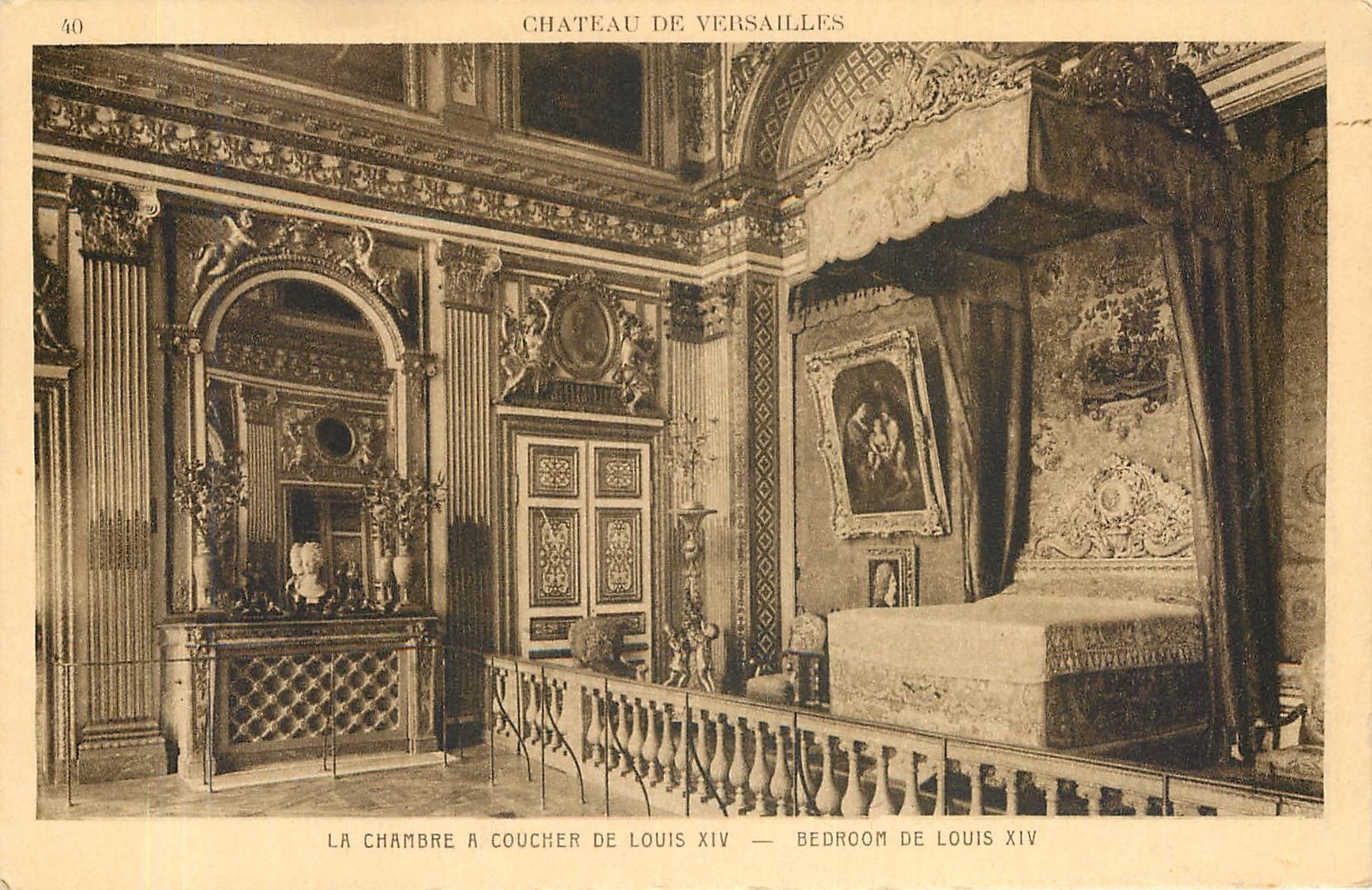 CPA Chateau de Versailles La Chambre Coucher de Louis XIV Bedroom de Louis XIV 