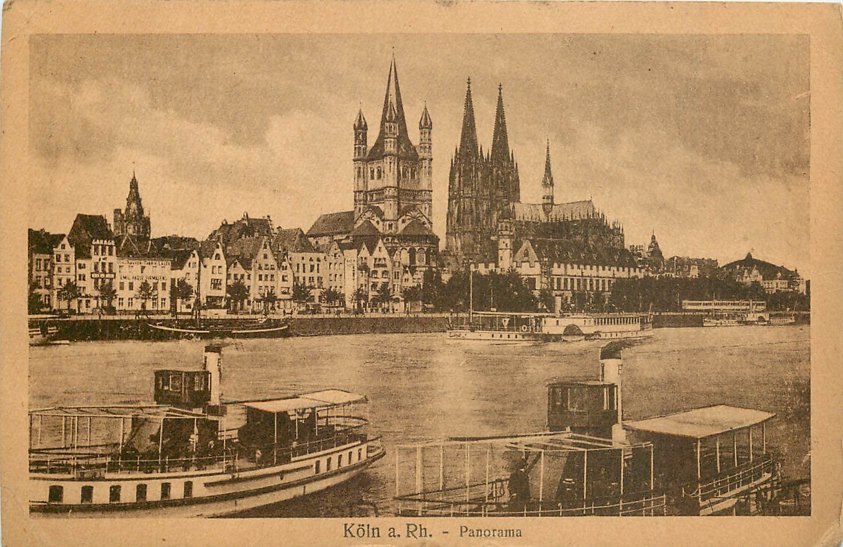CPA Koln a Rh Panorama Bateaux