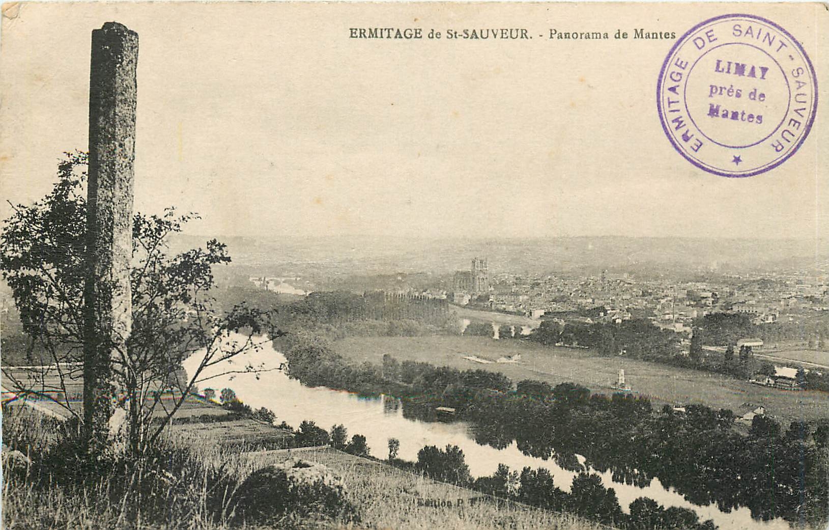 CPA Ermitage de St Sauveur Panorama de Mantes