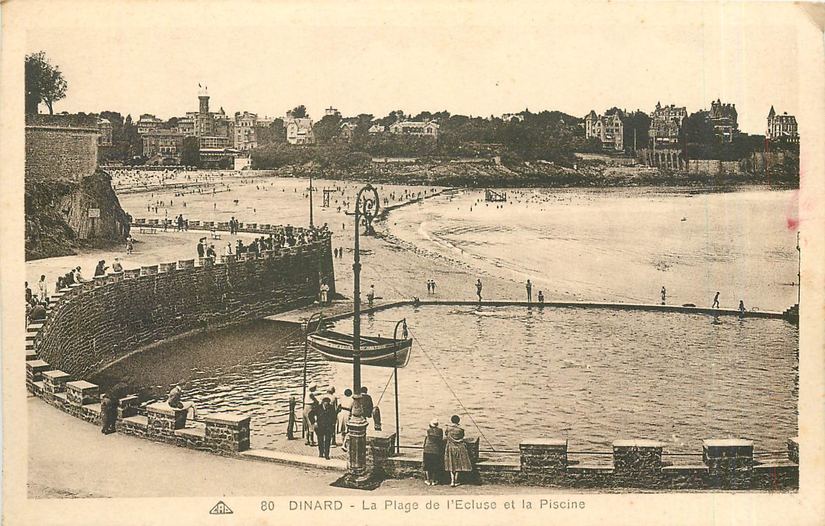 CPA Dinard la plage de l'Ecluse et la piscine