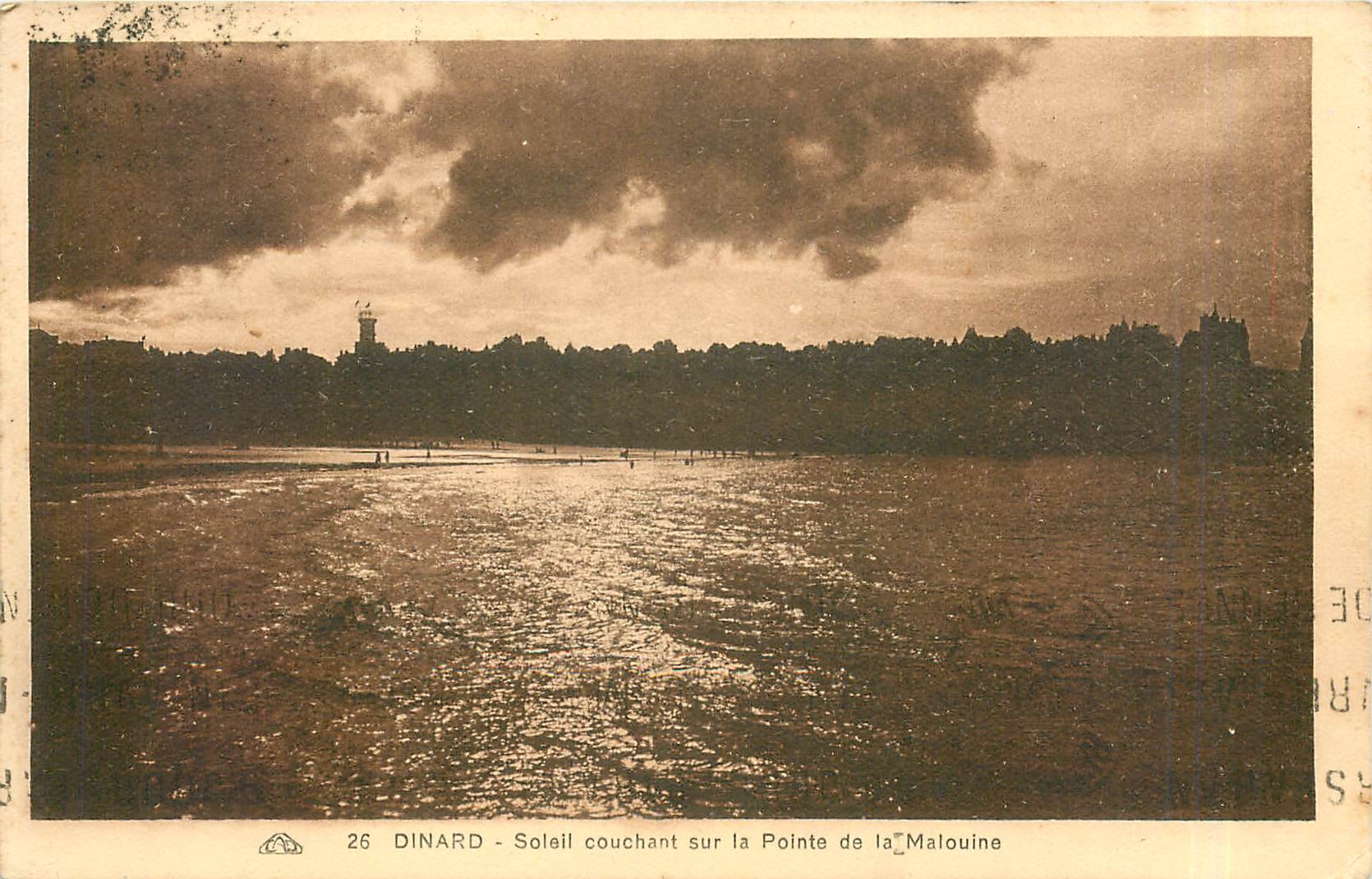 CPA Dinard Soleil couchant sur la pointe de la Malouine