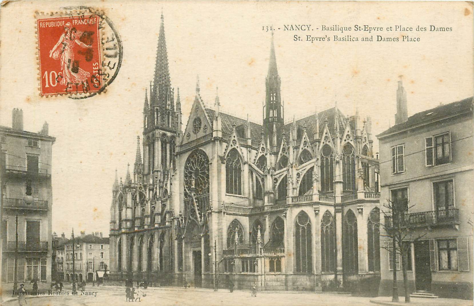 CPA Nancy Basilique St Epvre et place des Dames 