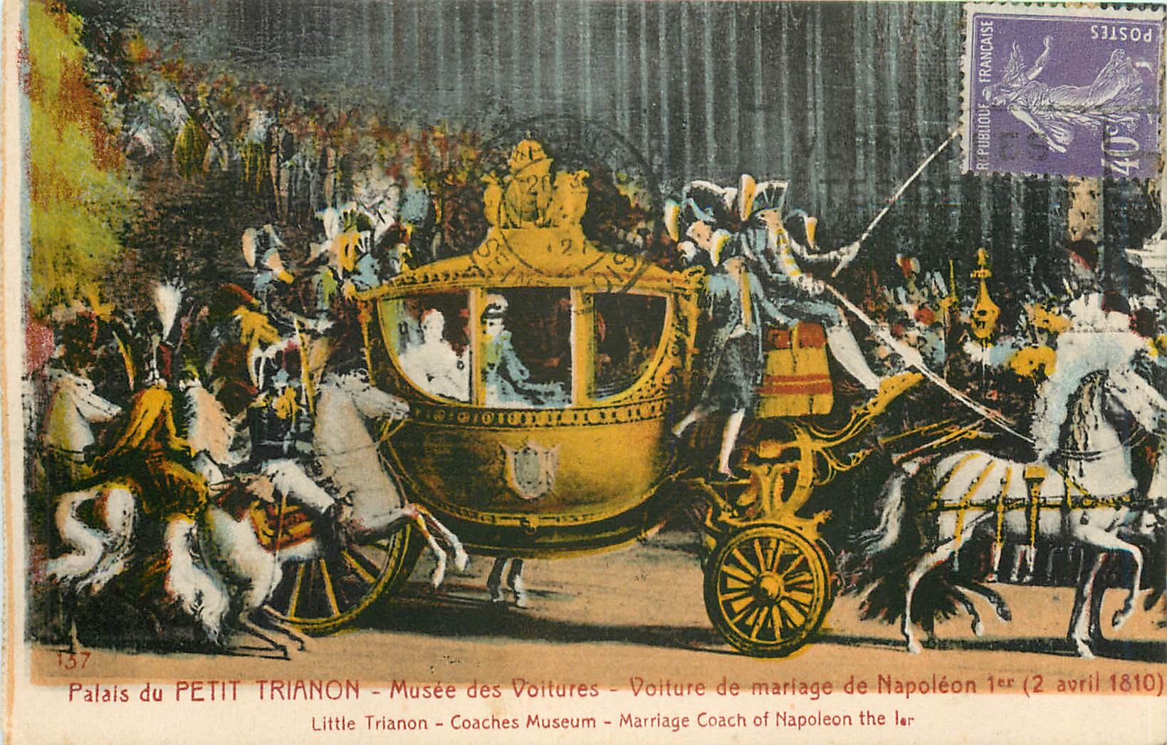 CPA Palais du Petit Trianon Musee des voitures Voiture de mariage de Napoleon 1er 2 avril 1810 