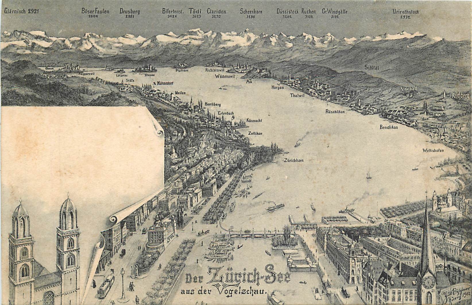 CPA Der Zurich See aus der ogelschau 