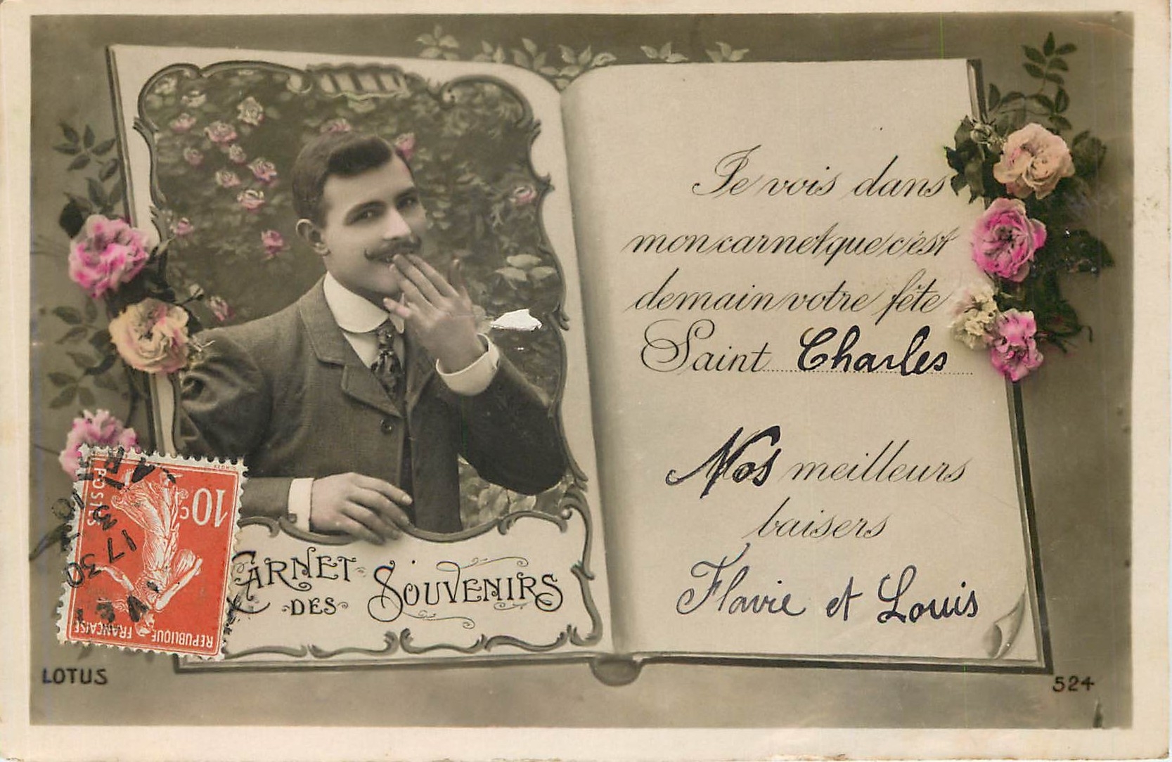 CPA Carnet des Souvenirs Homme Saint Charles