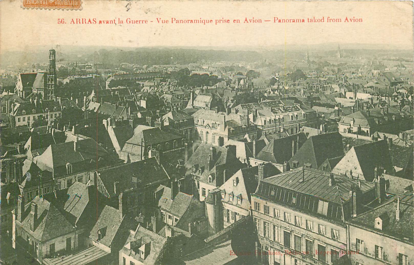 CPA Arras avant la Guerre vue panoramique prise en Avion 